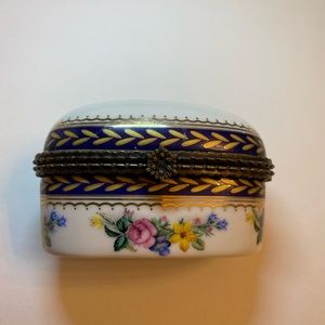 Vintage Imperial Porcelain Christianity Oval Trinket Box